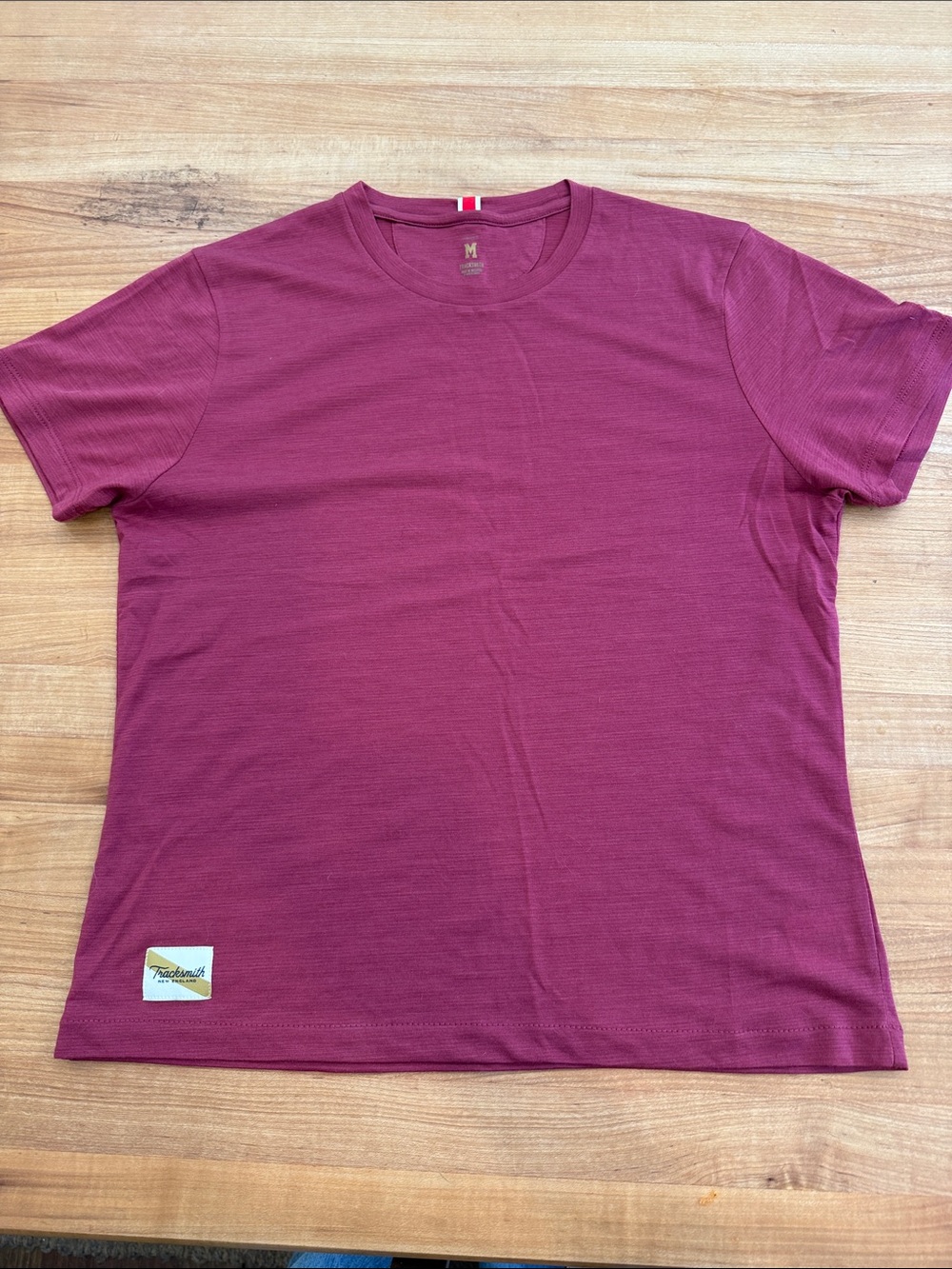 Tracksmith Women's Crew T-Shirt - Light Maroon size M